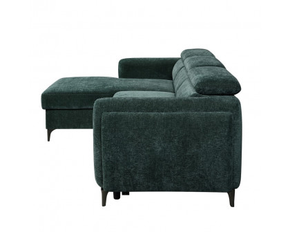 ACME Zadok Sectional Sofa with Sleeper & Storage - Green Chenille