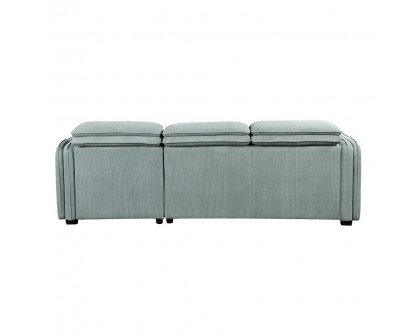 ACME - Zavala Sectional Sofa with Sleeper & Storage in Light Green Chenille