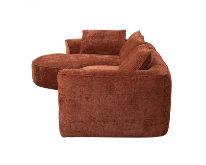 ACME - Aceso Sectional Sofa with 4 Pillows in Rust Brown Chenille