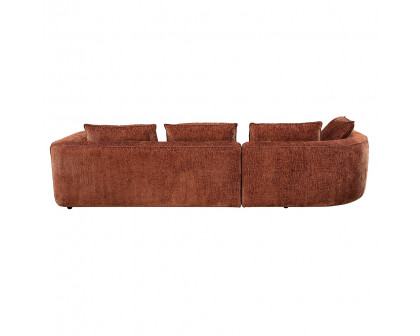 ACME - Aceso Sectional Sofa with 4 Pillows in Rust Brown Chenille