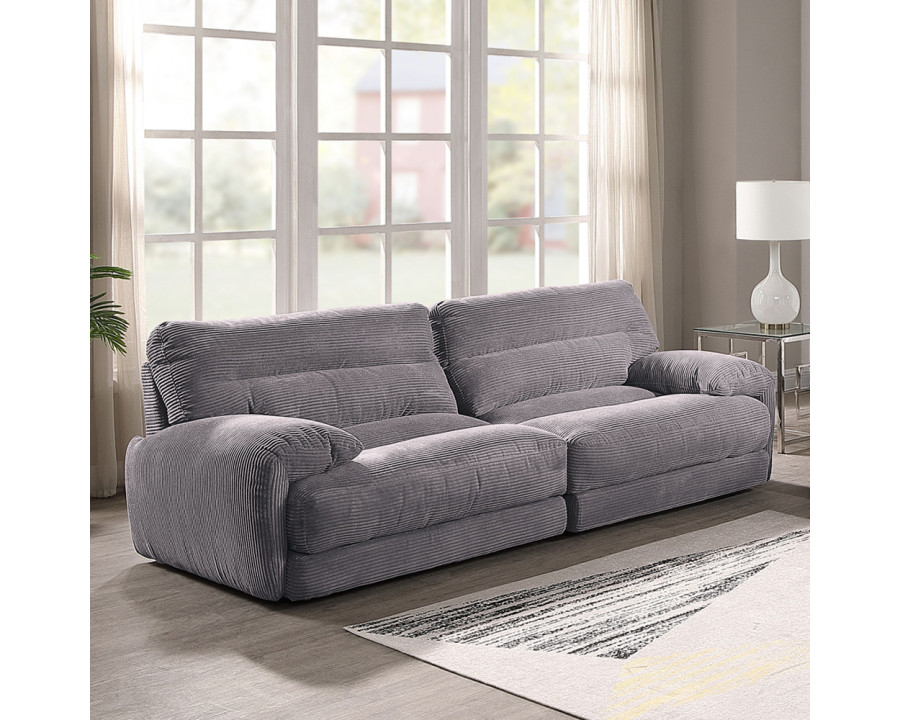 ACME - Cadenza Loveseat in Gray Corduroy