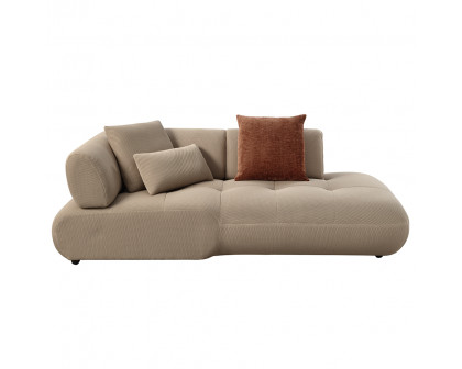 ACME - Carrick Sectional Sofa with 6 Pillows in Beige Sandwich Mesh