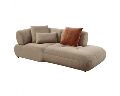 ACME - Carrick Sectional Sofa with 6 Pillows in Beige Sandwich Mesh