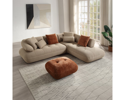 ACME - Carrick Ottoman in Beige Sandwich Mesh