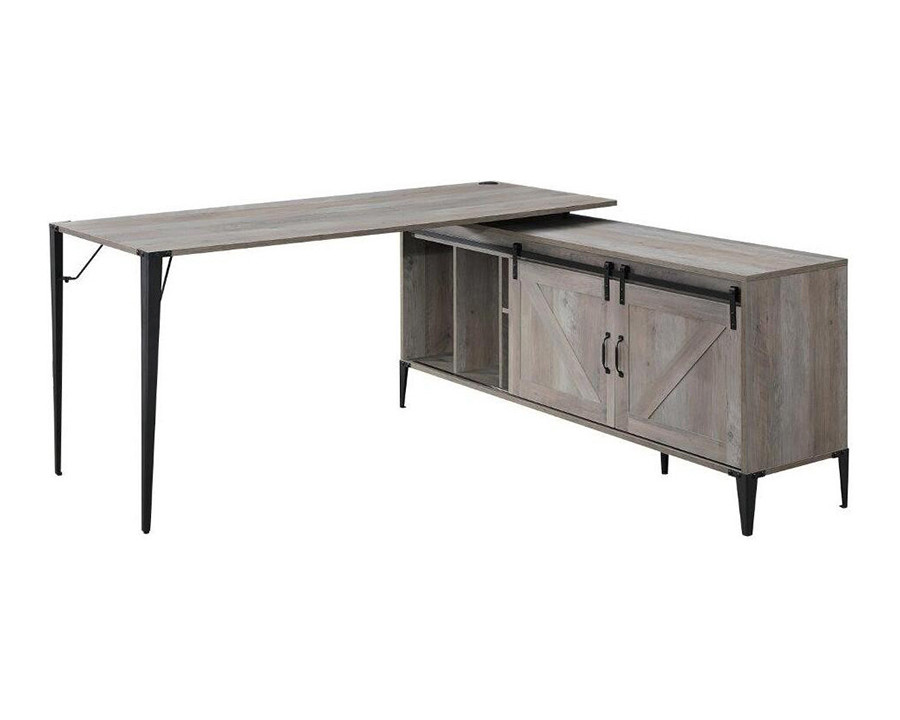 ACME Zakwani Writing Desk - Gray Oak and Black Finish OF00001