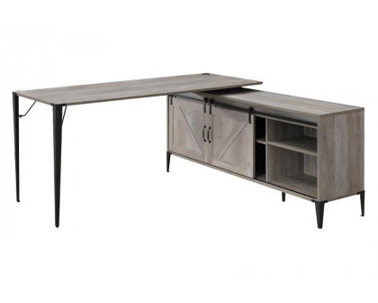 ACME Zakwani Writing Desk - Gray Oak and Black Finish OF00001