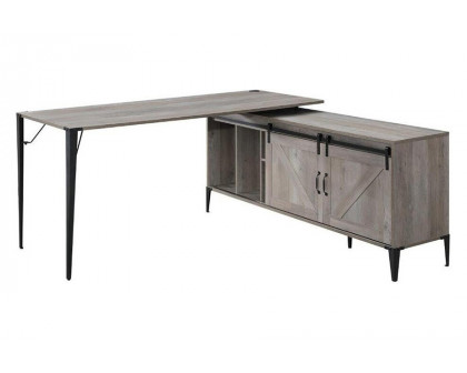 ACME Zakwani Writing Desk - Gray Oak and Black Finish OF00001