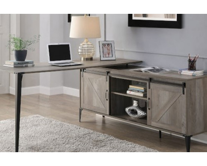 ACME Zakwani Writing Desk - Gray Oak and Black Finish OF00001