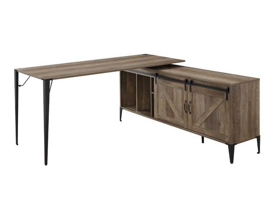 ACME Zakwani Writing Desk - Rustic Oak and Black Finish OF00002