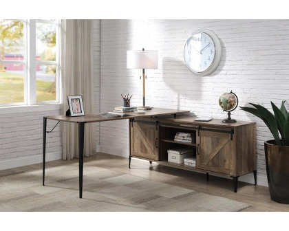 ACME Zakwani Writing Desk - Rustic Oak and Black Finish OF00002