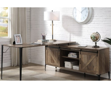 ACME Zakwani Writing Desk - Rustic Oak and Black Finish OF00002