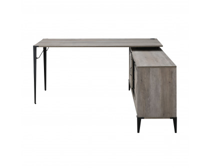 ACME Zakwani Writing Desk - Gray Oak/Black (OF00003)