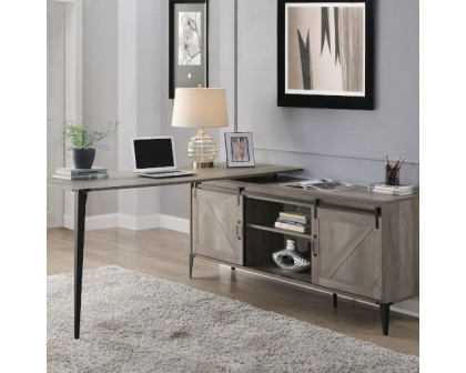 ACME Zakwani Writing Desk - Gray Oak/Black (OF00003)