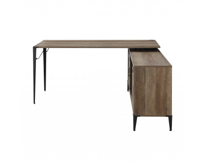 ACME - Zakwani Writing Desk with Usb in Rustic Oak/Black (OF00004)