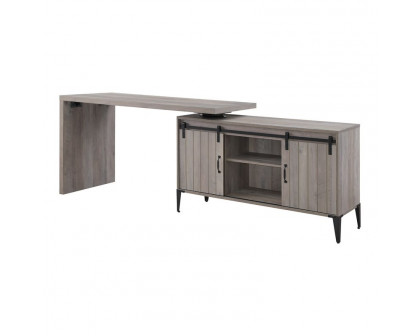 ACME Zakwani Writing Desk - Gray Oak/Black (OF00005)