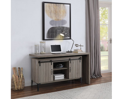 ACME Zakwani Writing Desk - Gray Oak/Black (OF00005)