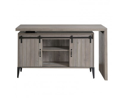 ACME Zakwani Writing Desk - Gray Oak/Black (OF00005)