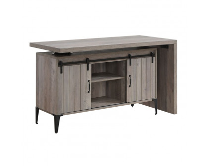 ACME Zakwani Writing Desk - Gray Oak/Black (OF00005)