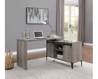 ACME Zakwani Writing Desk - Gray Oak/Black (OF00005)