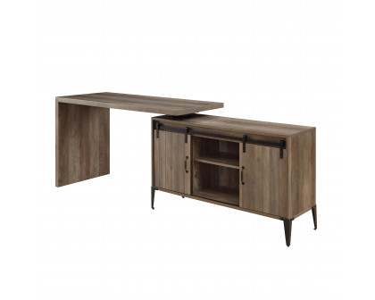 ACME Zakwani Writing Desk - Rustic Oak/Black