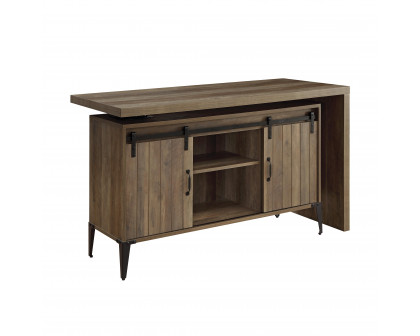 ACME Zakwani Writing Desk - Rustic Oak/Black