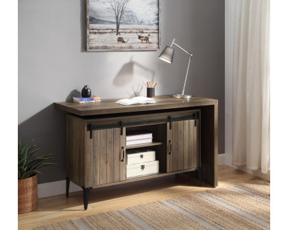 ACME Zakwani Writing Desk - Rustic Oak/Black