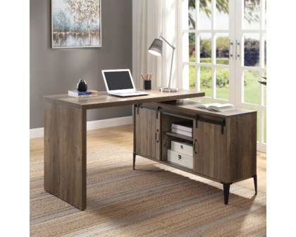 ACME Zakwani Writing Desk - Rustic Oak/Black