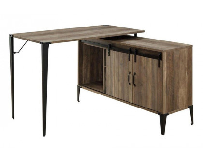 ACME Zakwani Writing Desk with USB - Rustic Oak and Black Finish