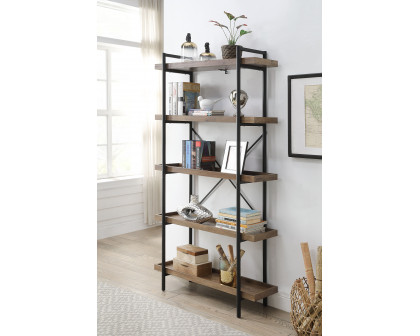 ACME Zakwani Bookshelf - Rustic Oak/Black (OF00014)