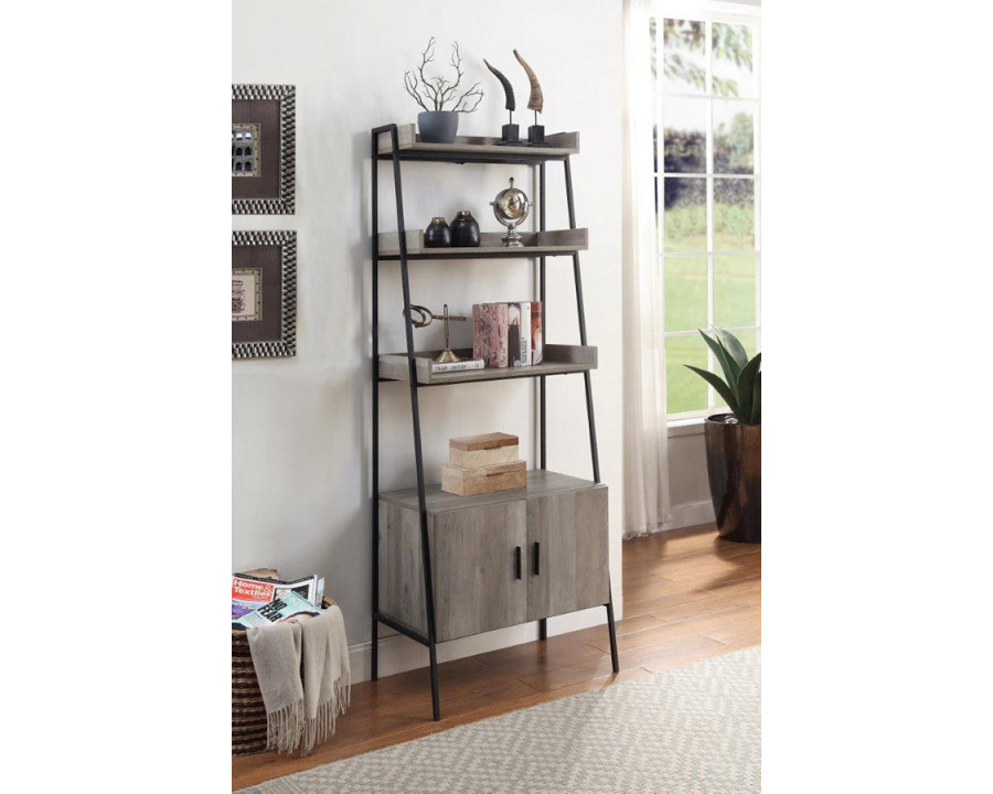 ACME Zakwani Bookshelf - Gray Oak/Black (OF00015)