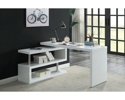 ACME Buck II Writing Desk - White High Gloss, 55"W