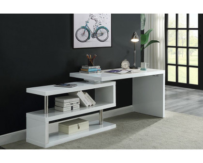 ACME Buck II Writing Desk - White High Gloss, 55"W