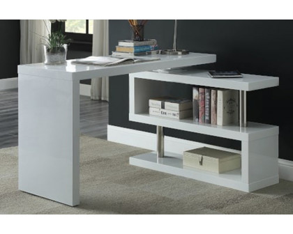 ACME Buck II Writing Desk - White High Gloss, 44"W