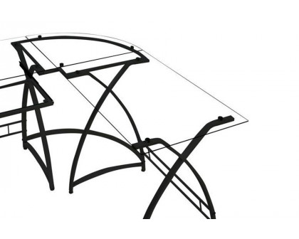 ACME Dazenus Computer Desk - Clear Glass and Black Finish