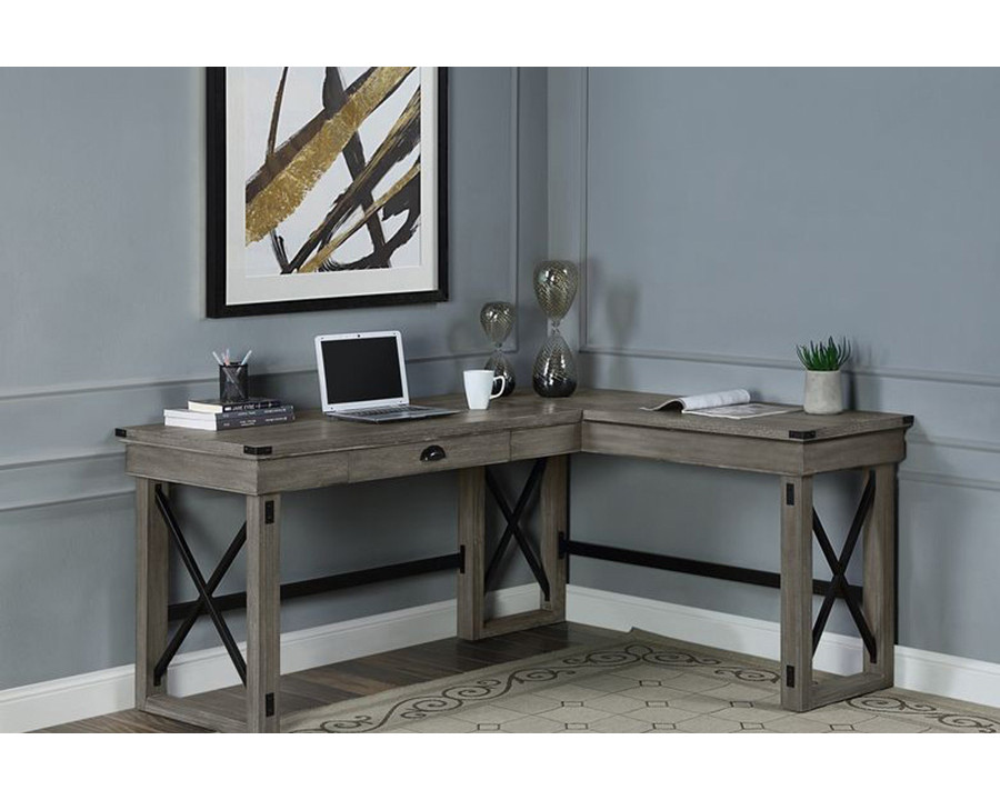 ACME Talmar Writing Desk with Left Top - Weathered Gray Finish