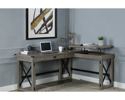 ACME Talmar Writing Desk with Left Top - Weathered Gray Finish