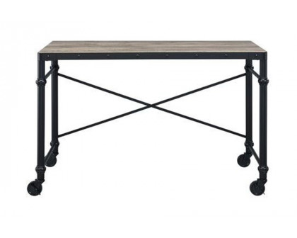 ACME - Oklarth Writing Desk in Rustic Oak/Black