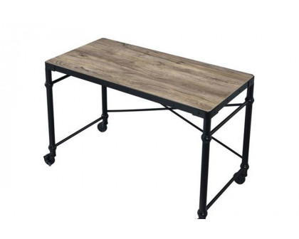 ACME - Oklarth Writing Desk in Rustic Oak/Black