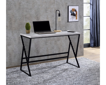 ACME - Collick Writing Desk with Usb in Weathered Gray/Black