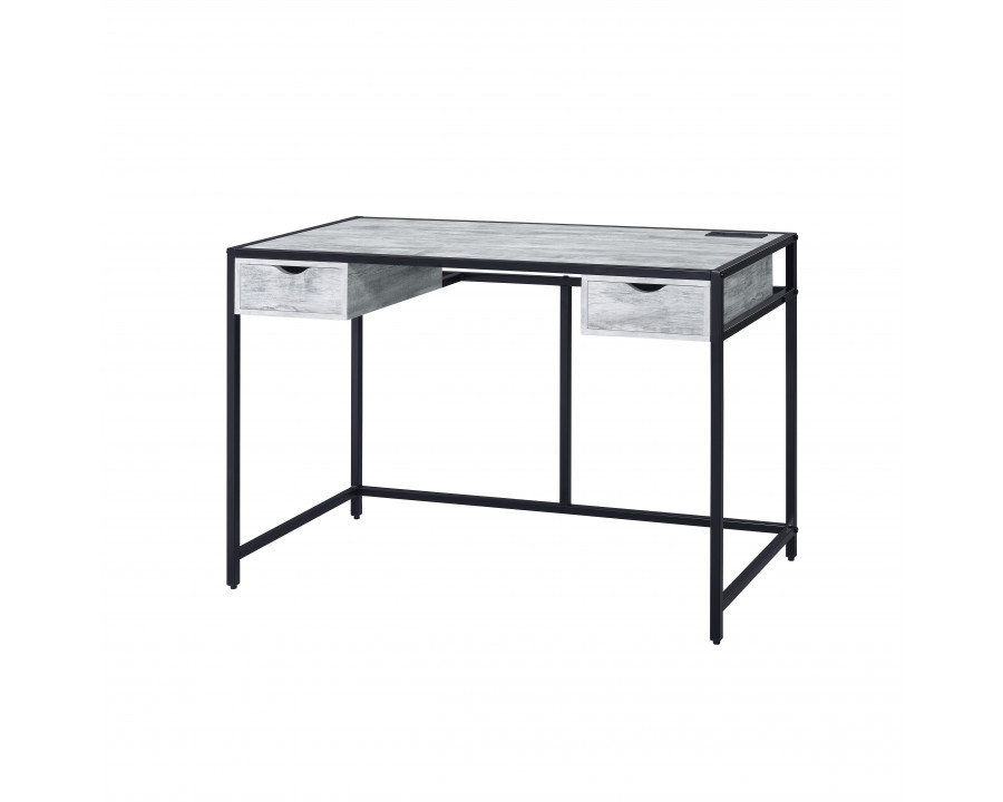 ACME - Wearn Writing Desk with Usb in Weathered Gray/Black