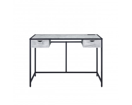 ACME - Wearn Writing Desk with Usb in Weathered Gray/Black