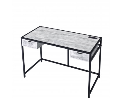 ACME - Wearn Writing Desk with Usb in Weathered Gray/Black