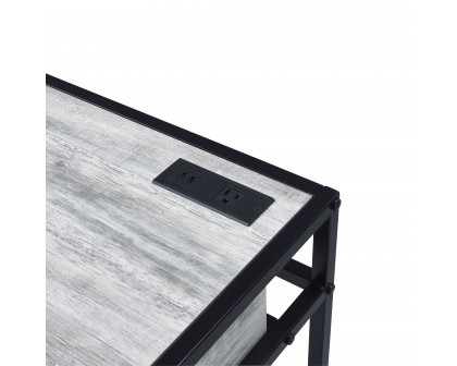 ACME - Wearn Writing Desk with Usb in Weathered Gray/Black