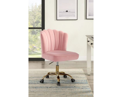 ACME - Moyle Office Chair in Rose Quartz/Gold