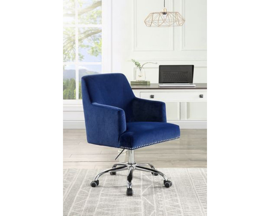 ACME - Trenerry Office Chair in Blue/Chrome