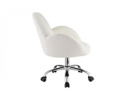 ACME - Jago Office Chair in White Lapin/Chrome