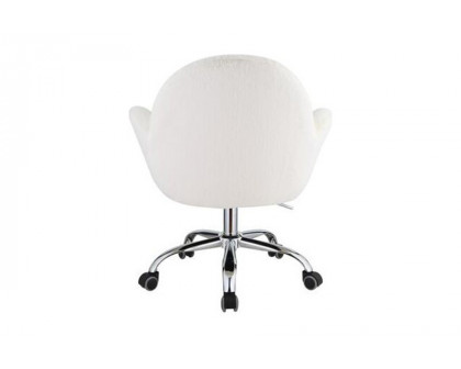 ACME - Jago Office Chair in White Lapin/Chrome