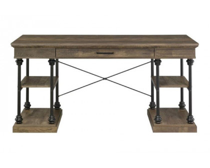 ACME - Synal Writing Desk in Rustic Oak/Black