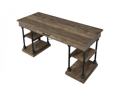 ACME - Synal Writing Desk in Rustic Oak/Black