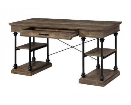 ACME - Synal Writing Desk in Rustic Oak/Black